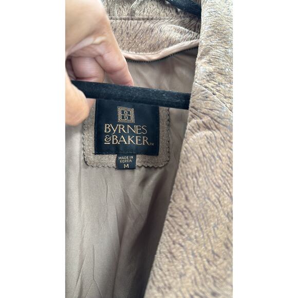 Vintage 80s Byrnes & Baker Belted suede Jacket Size Medium western NFR beige - Picture 3 of 9